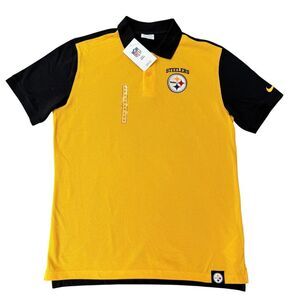 Nike NFL football Pittsburgh Steelers Men's Polo shirt 100% cotton size S NWT